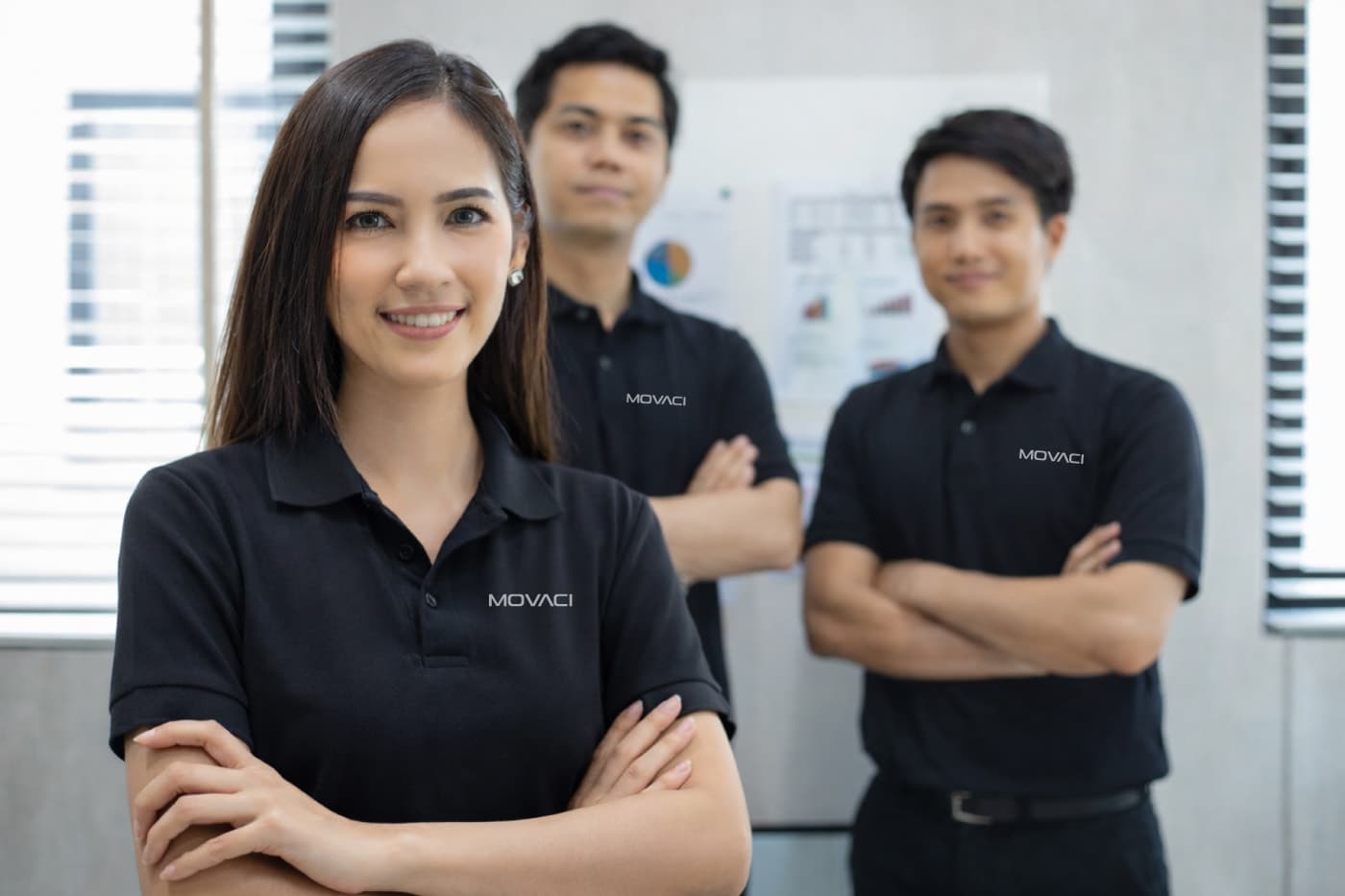 Movaci professional reviewing secure technology operations