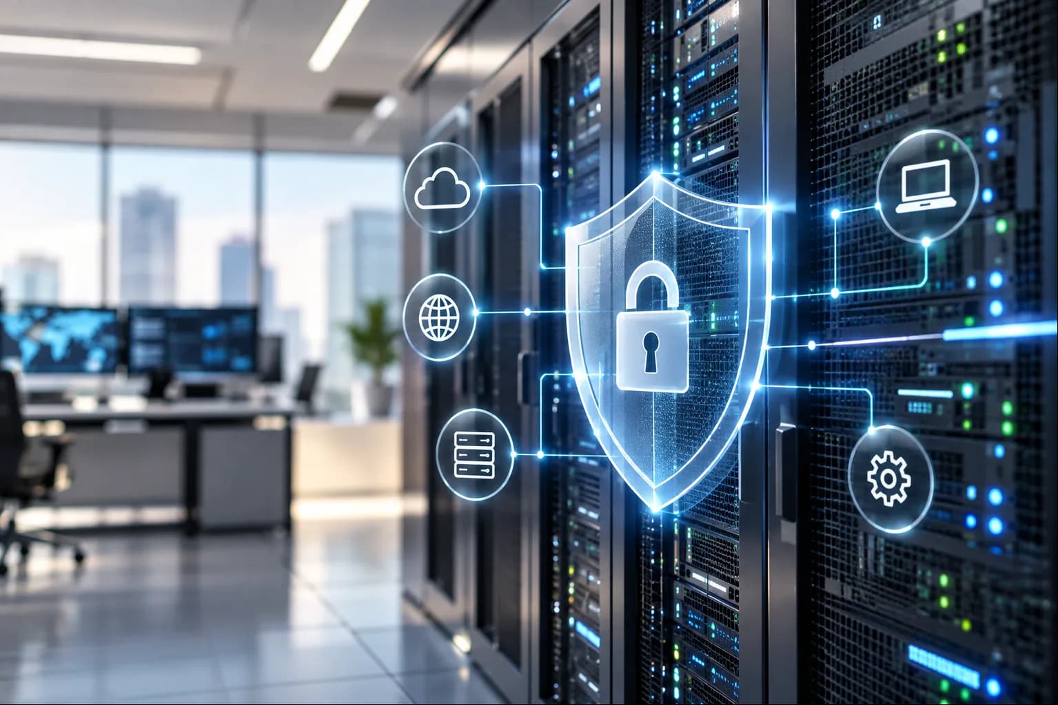 Secure data centre infrastructure with encryption and access controls