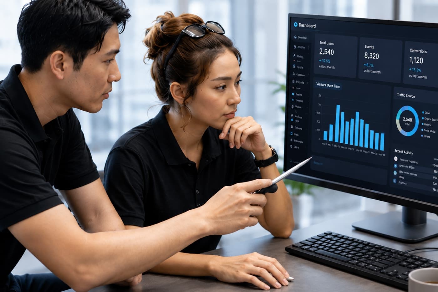 Managed services specialist reviewing infrastructure performance