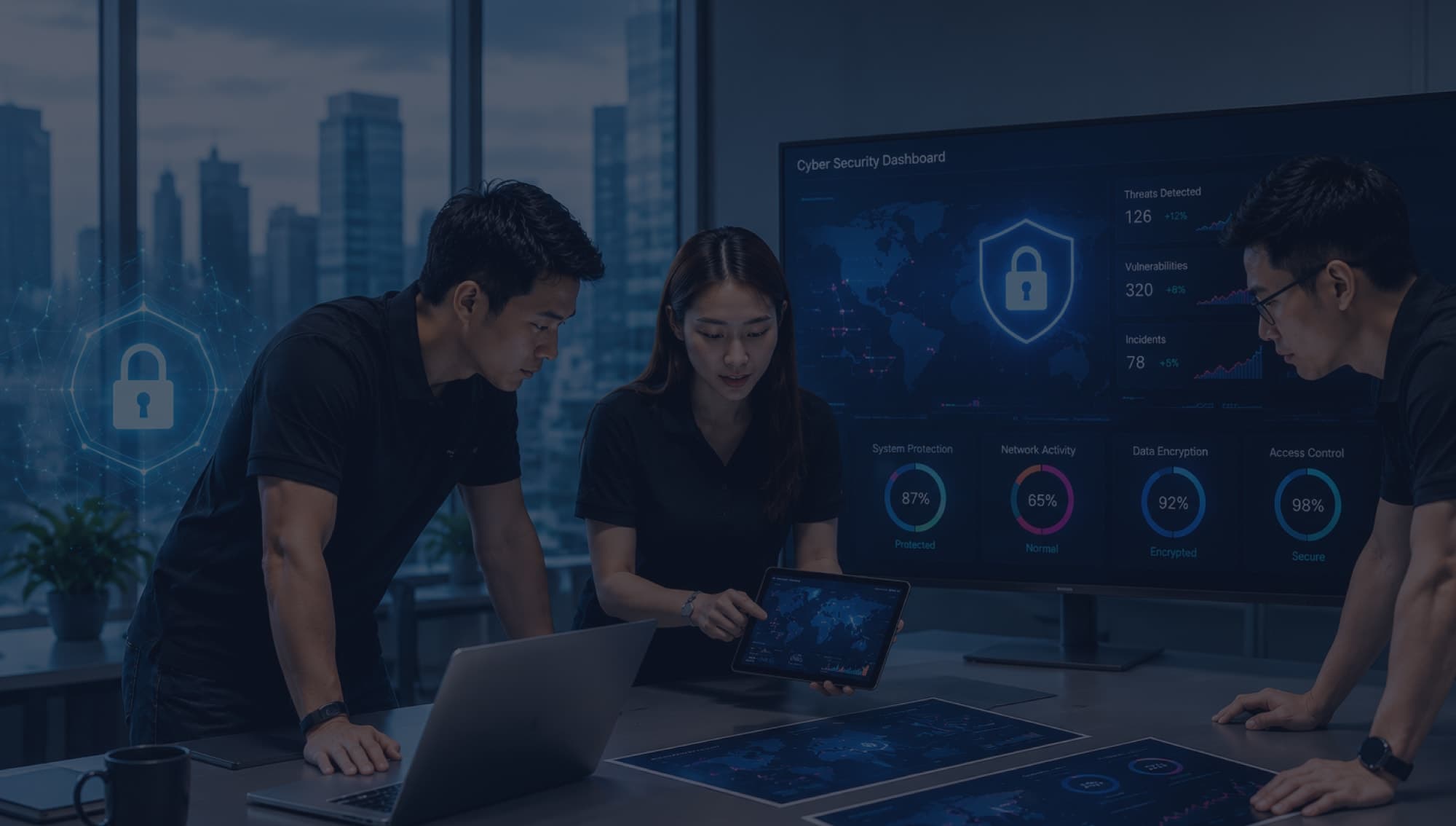 Managed IT Services and Co-Managed IT Support visual showing Movaci managed technology and security operations